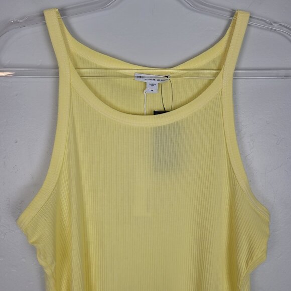 James Perse Size 4 Ribbed Tank Top Cami Cotton Lycra Yellow NWT - Picture 5 of 12
